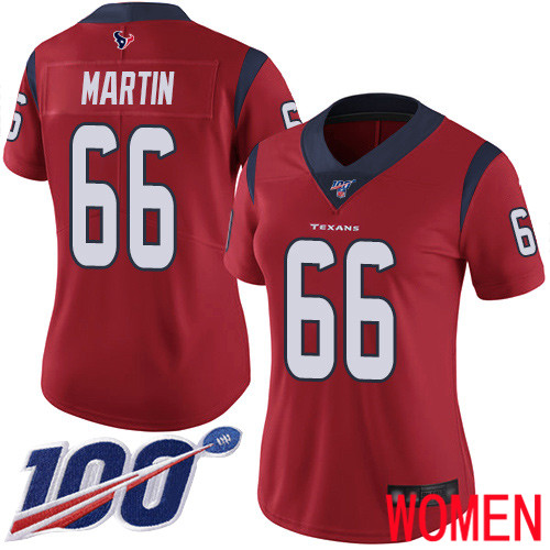 Houston Texans Limited Red Women Nick Martin Alternate Jersey NFL Football #66 100th Season Vapor Untouchable->women nfl jersey->Women Jersey